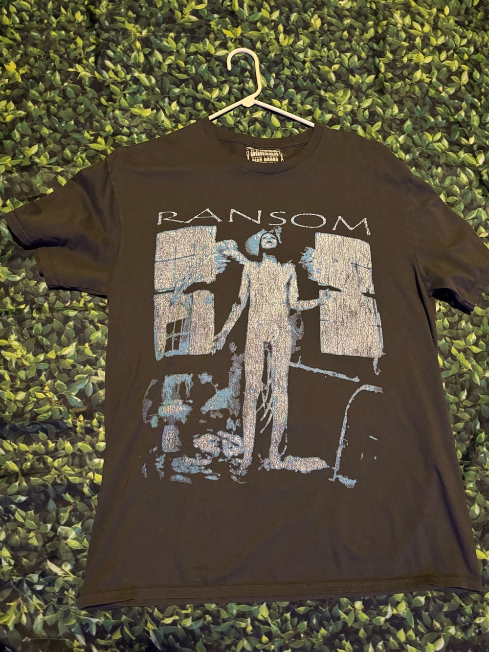 Ransom Black Short-Sleeve Tee with Light Blue Graphic
